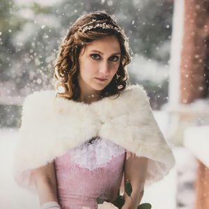 Vintage Ivory rabbit fur stole